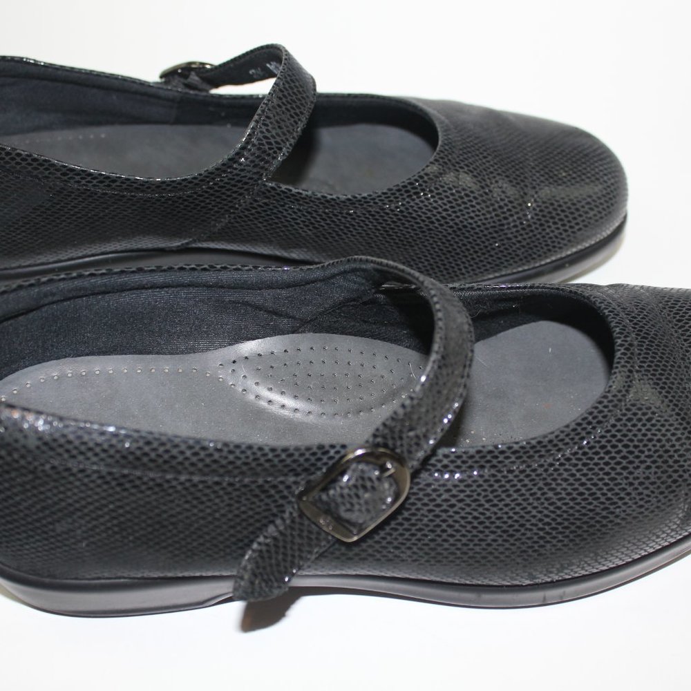 SAS Maria Black Snake Print Leather Mary Jane Comfort Womens Shoes Size 8.5 WW - Picture 6 of 10